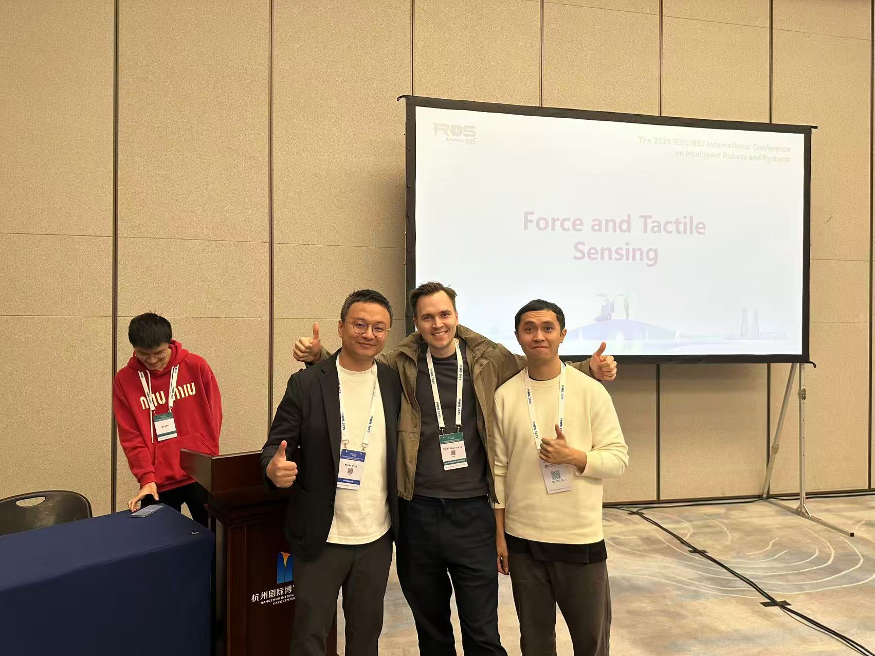 Reunited with friend